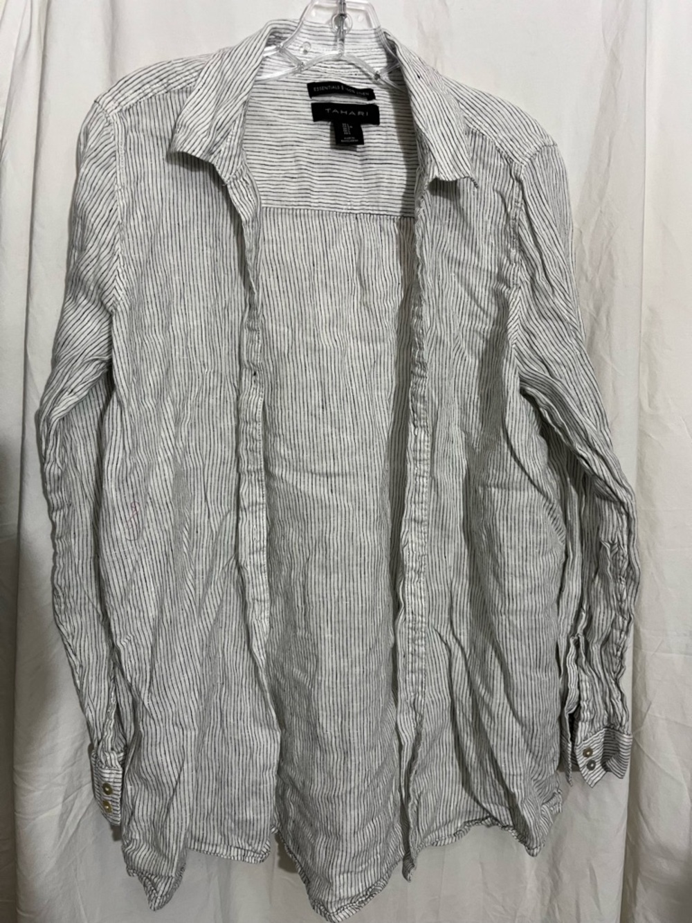 Tahari Men’s Lightweight Striped Shirt Jacket - White & Gray